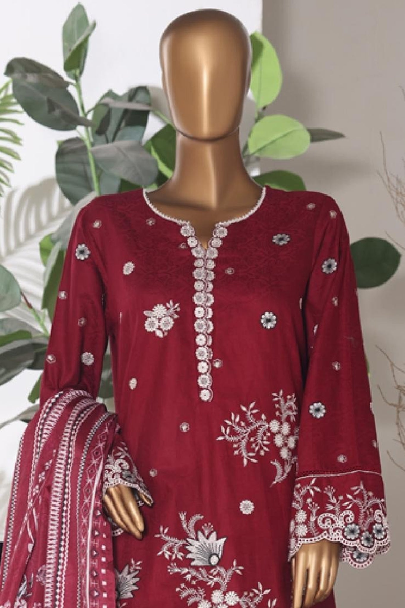 Bin Saeed Luxury Jacquard Lawn Embroidery 3Piece Stitched Collection 2026 D#-07
