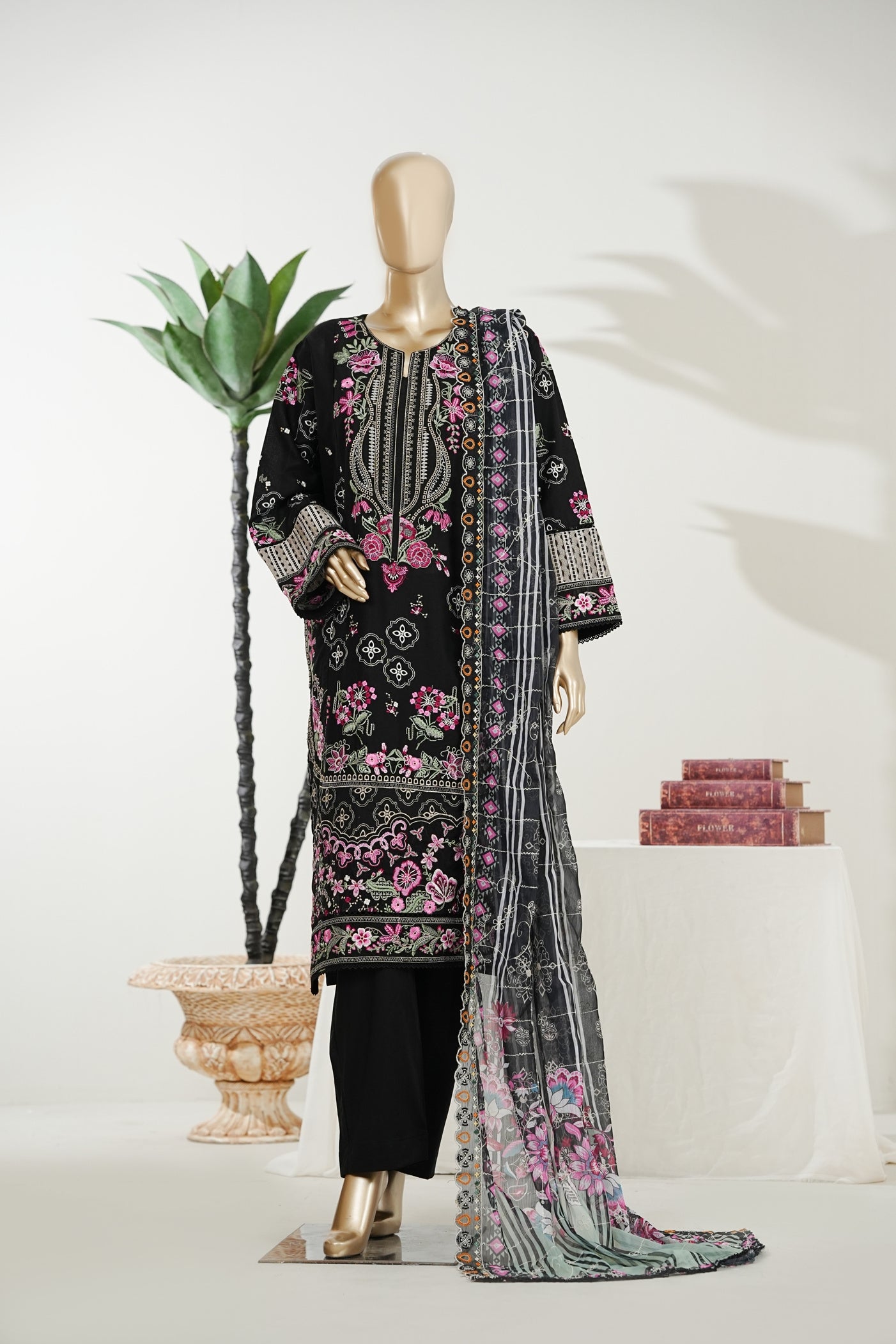 Bin Saeed Luxury Laserkari Heavy Embroidery Festive 3Piece Stitched Collection 2026 D#-02