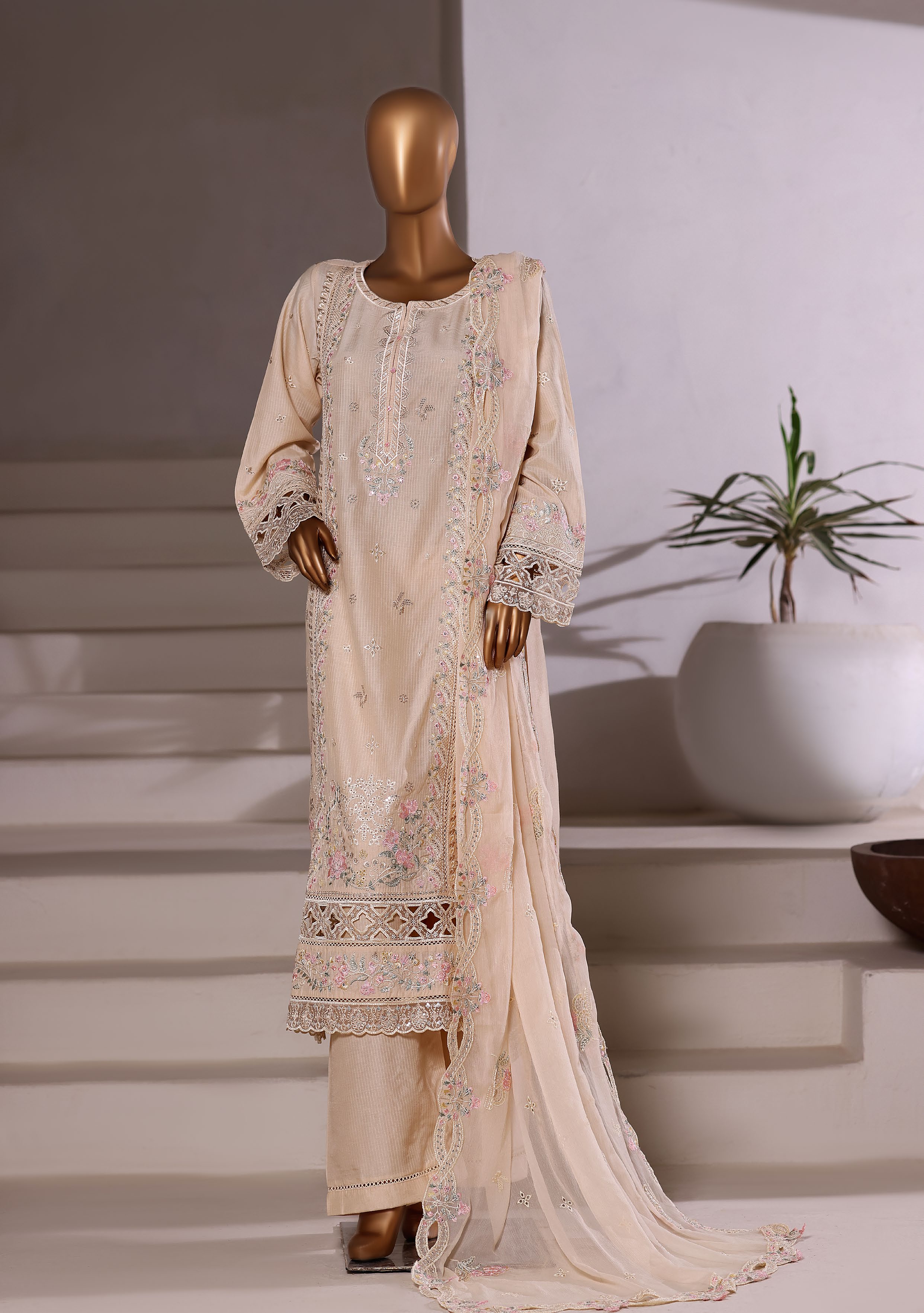 Sadabahar Luxury Viscous Embroidery With Chiffon Embroidery Dupatta Stitched Vol-01 Collection 2025. LEV-01 Skin