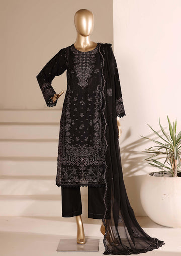 Sadabahar Luxury SlubViscous Lawn Embroidery With Chiffon Embroidery Dupatta Stitched Vol-01 Collection 2026. LEL-15
