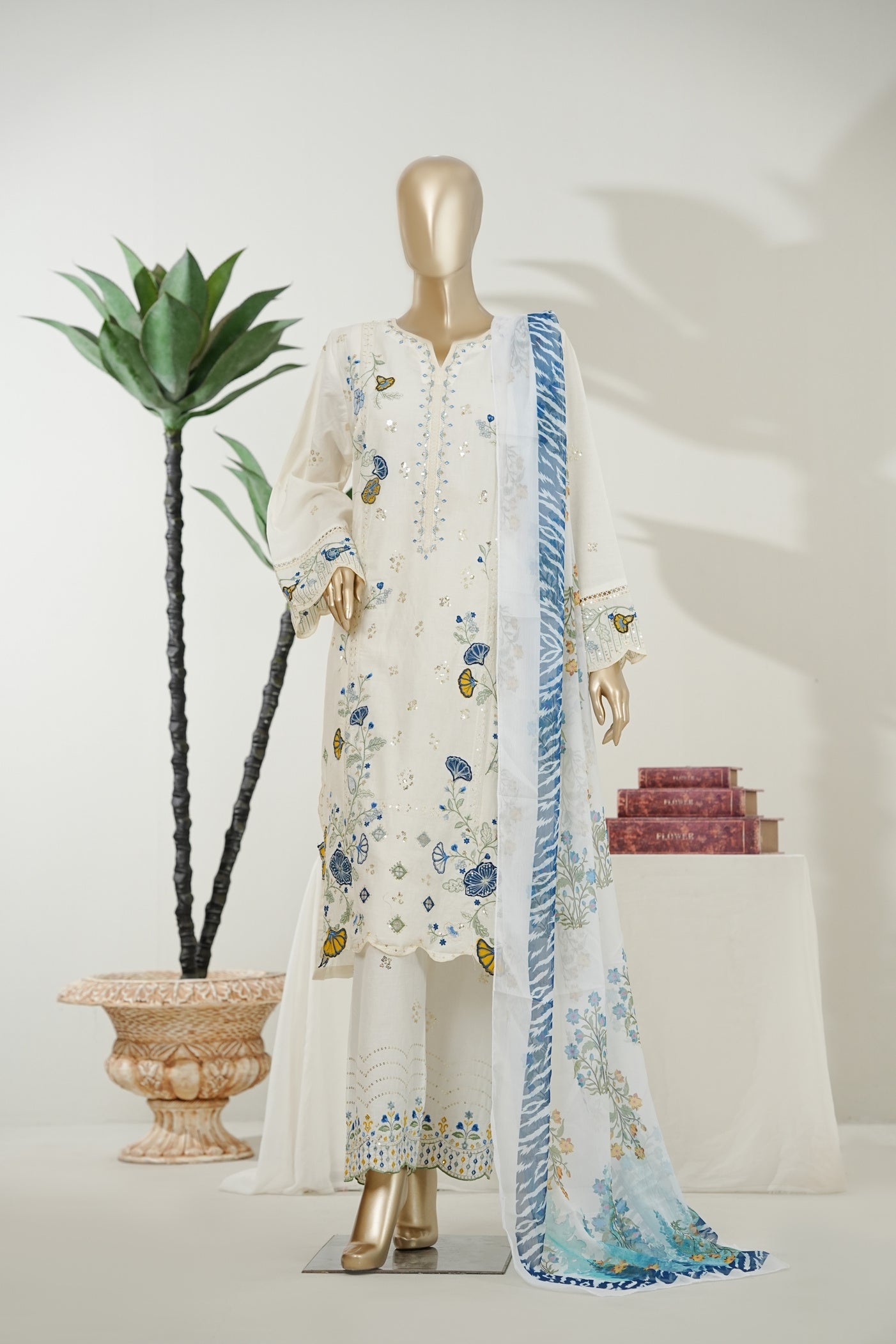 Bin Saeed Luxury Laserkari Heavy Embroidery Festive 3Piece Stitched Collection 2026 D#-07