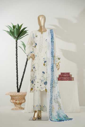 Bin Saeed Luxury Laserkari Heavy Embroidery Festive 3Piece Stitched Collection 2026 D#-07