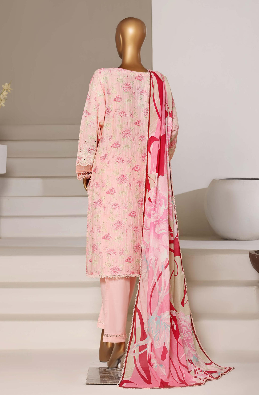 Sadabahar Luxury Fussion Lace Cut Work Lawn Embroidery 3Piece Stitched COLLECTION 2026. D-04