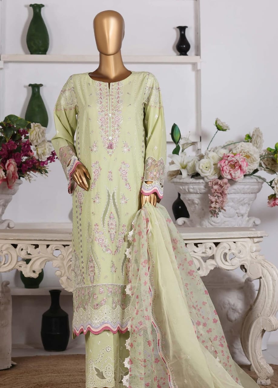 Hz Muse Luxury Heavy Embroidery Festive 3Piece Stitched Collection 2026 D#-02