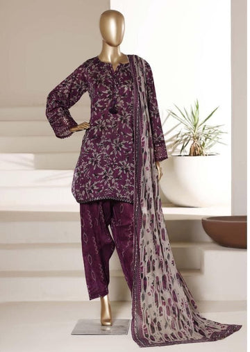 Sadabahar Malika Embroidery Lawn Short Length With Shalwar With Lawn Printed Dupatta  3Piece Stitched Vol-01 Collection 2026 D#03
