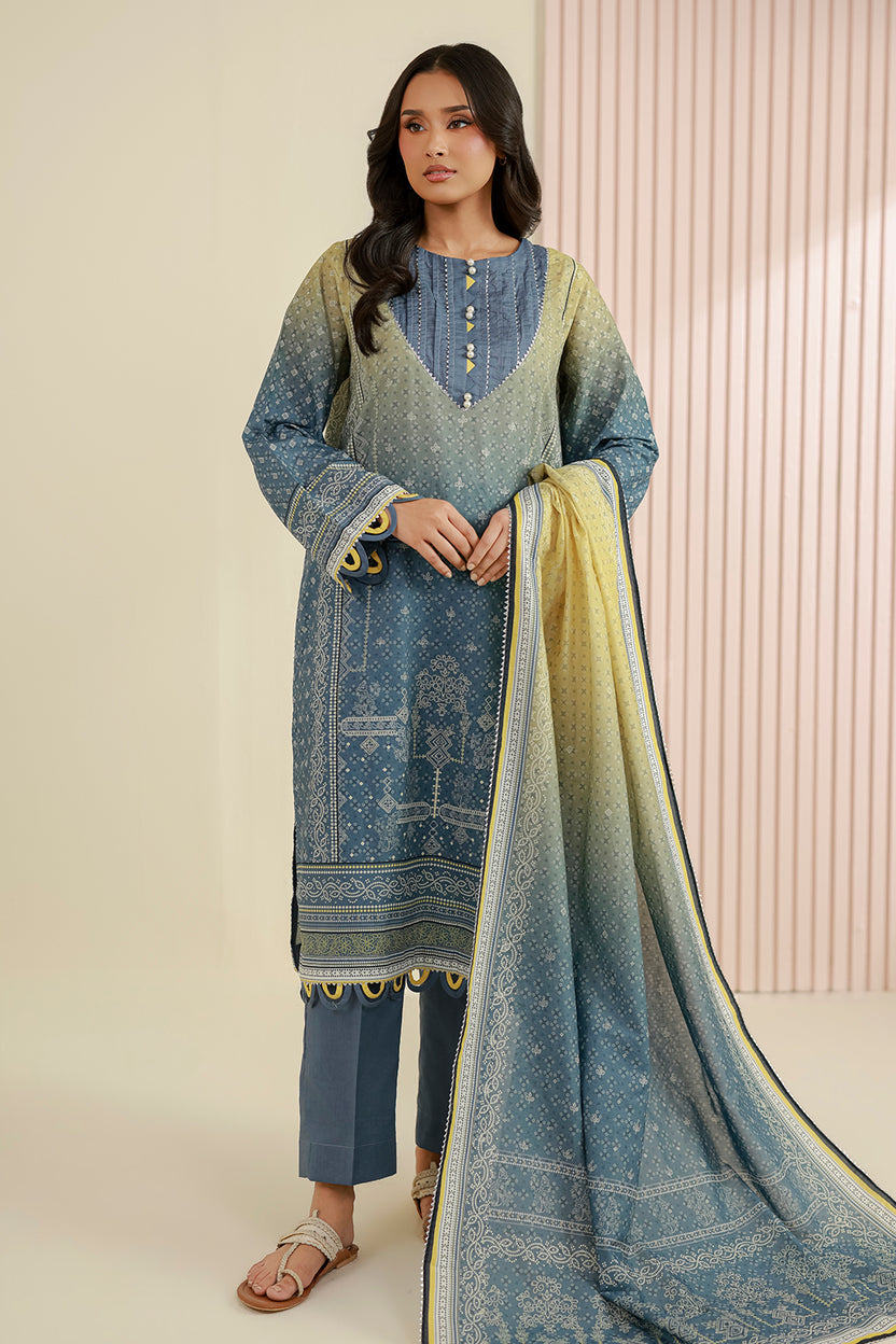 Zellbery Luxury Lawn Printed 3Piece Unstitched Collection 2026 WUS26X31005