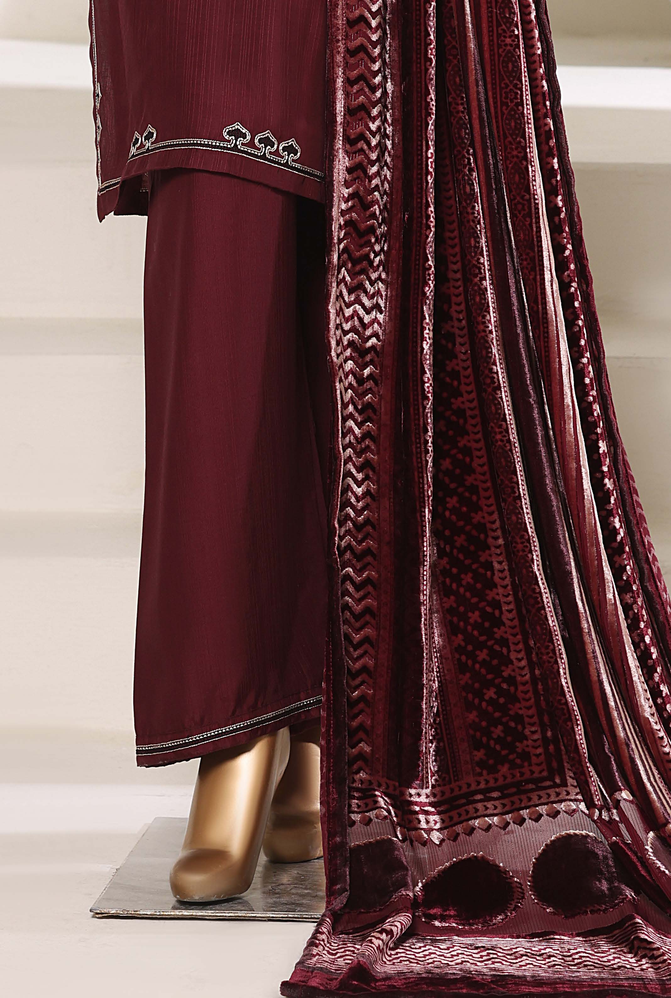 Sadabahar Stitched Embroidery Viscous 3Piece With Palachi Shwal Collection 2025 LEVP -02