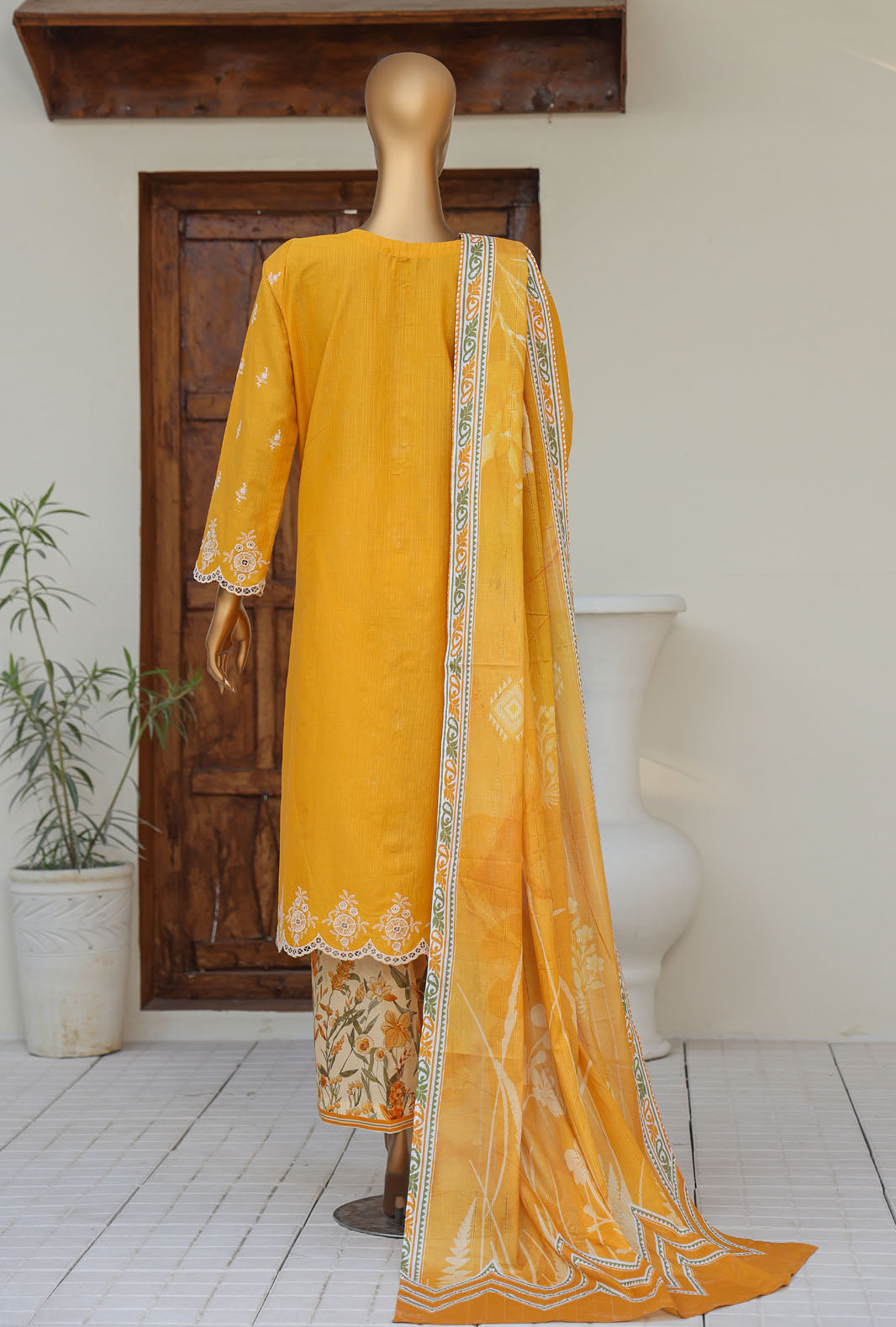 Oriental Printkari by HZ Textiles Embroidered Cambric Suit Unstitched 3 Piece 2025 OPS - 01