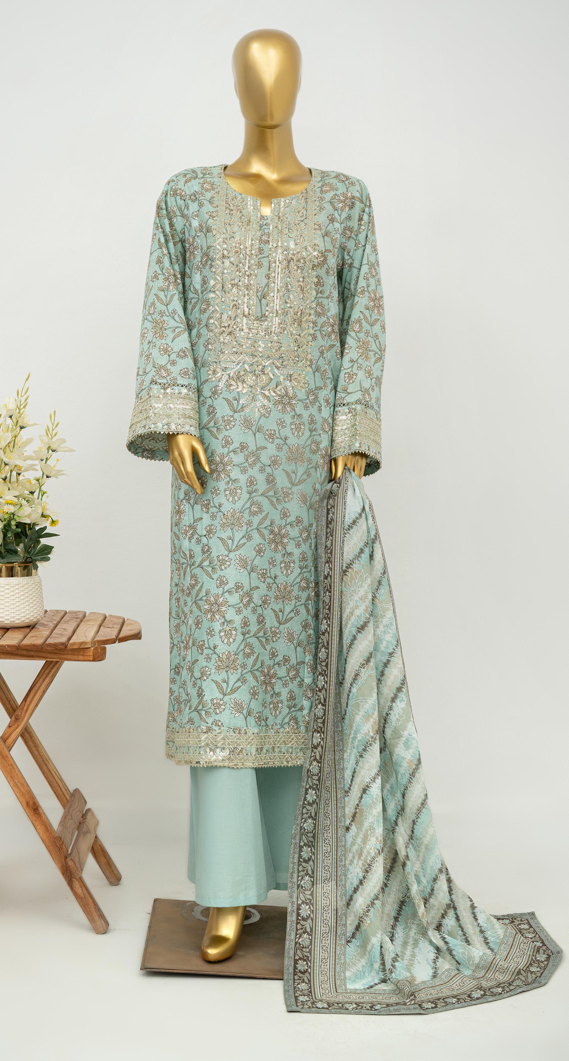 Bin Saeed Luxury Exclusive Embroidery 3 Piece Stitched Lawn Collection 2026 D#07