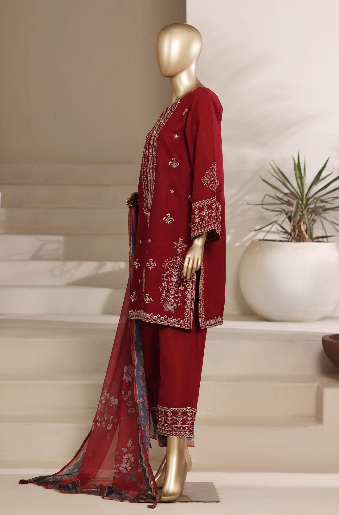 Sadabahar Festive Luxury Lawn Cotton Embroidery 3Piece Stitched COLLECTION 2026. D-03