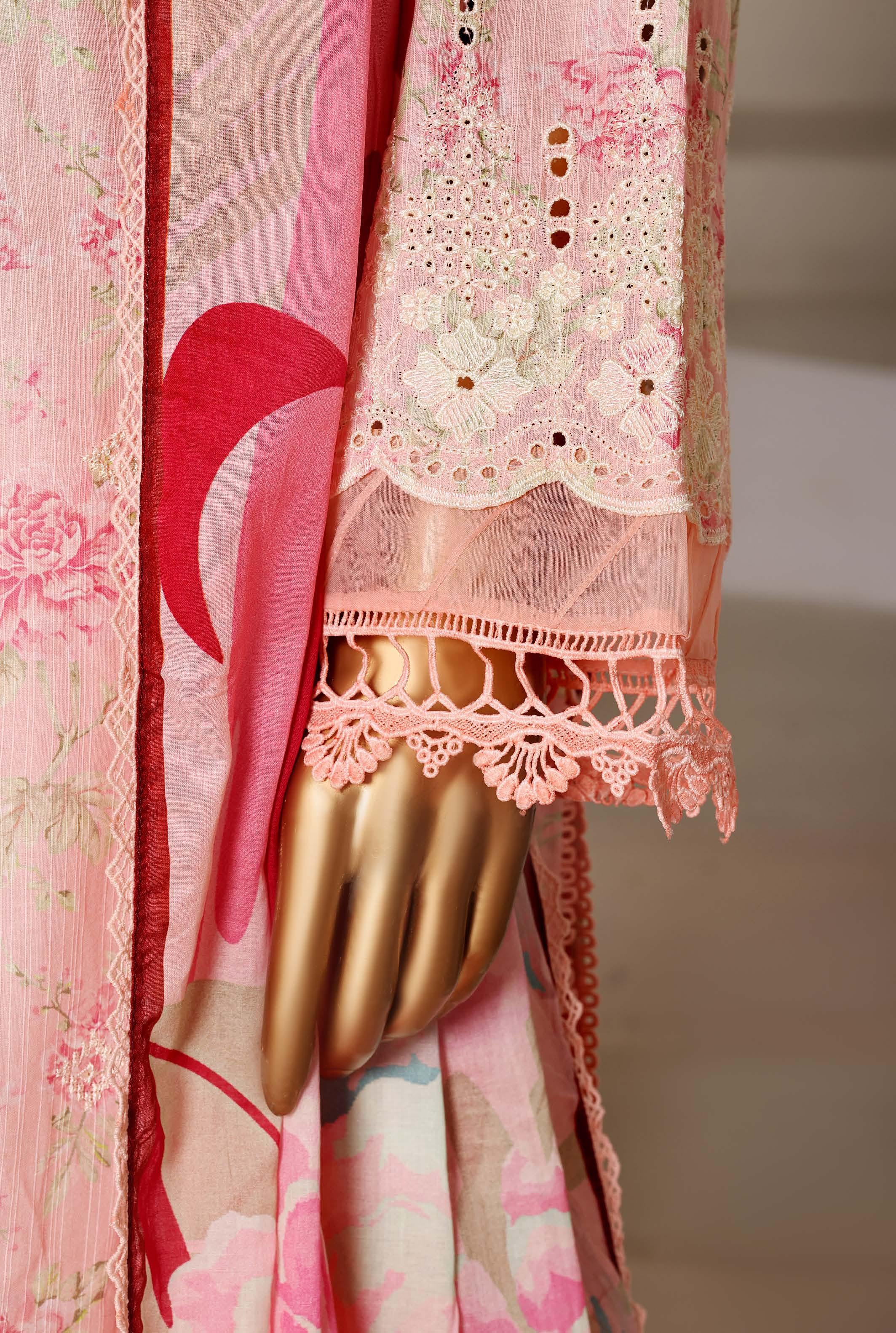 Sadabahar Luxury Fussion Lace Cut Work Lawn Embroidery 3Piece Stitched COLLECTION 2026. D-04