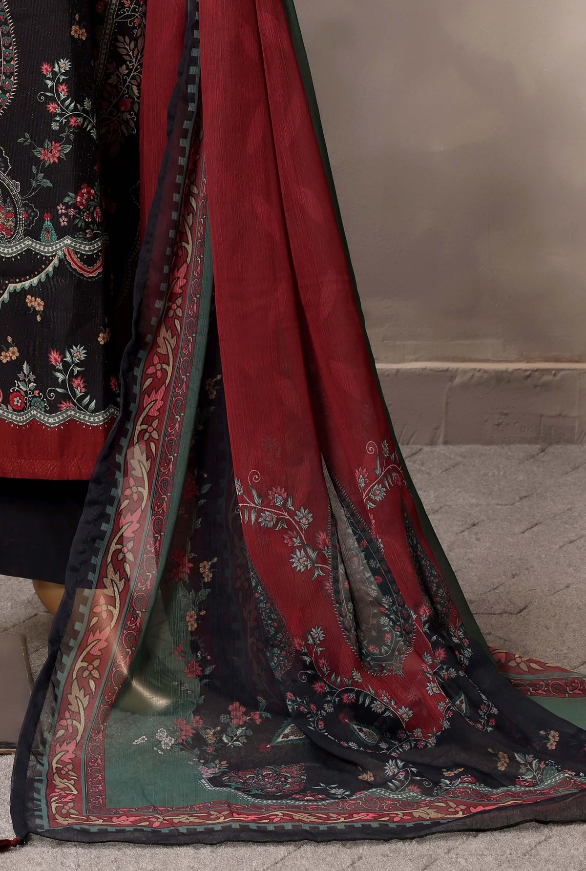 Sadabahar Luxury Chimti Lawn 3Piece Ready To Wear Kaftan Collection KFL-1004