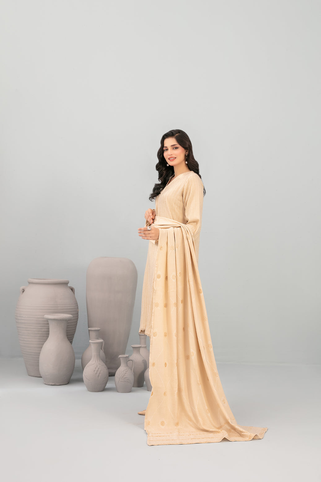 Onaya By Tawakkal Leather Peach Winter Unstitched Collection 2025. D-02