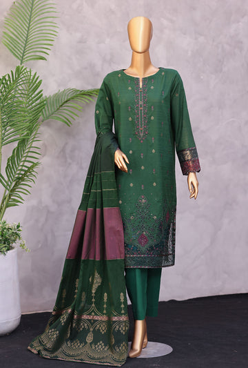 Turkish Embroidered Jacquard 3Piece  Unstitched Suit by HZ Textiles 2026 D#-02