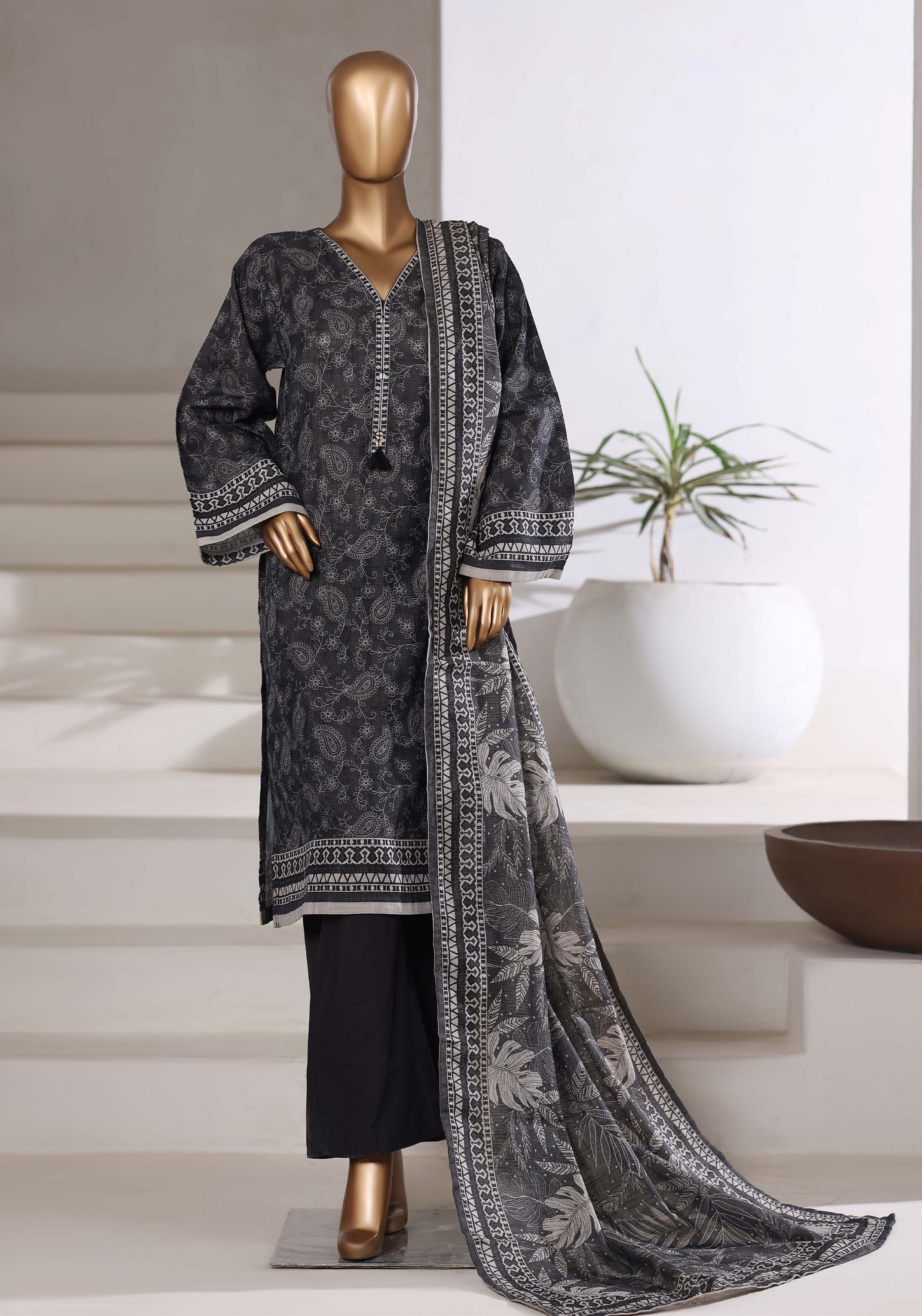 Sadabahar Shimmer Printed Khadder 3PCS Stitched Vol—1 Collection 2025 D-02