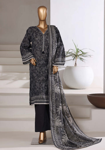 Sadabahar Shimmer Printed Khadder 3PCS Stitched Vol—1 Collection 2025 D-02