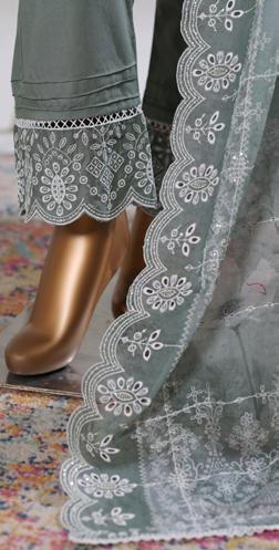 Bin Saeed Luxury Lawn White & White Chickenkari Embroidery 3Piece Stitched COLLECTION 2026. D-06