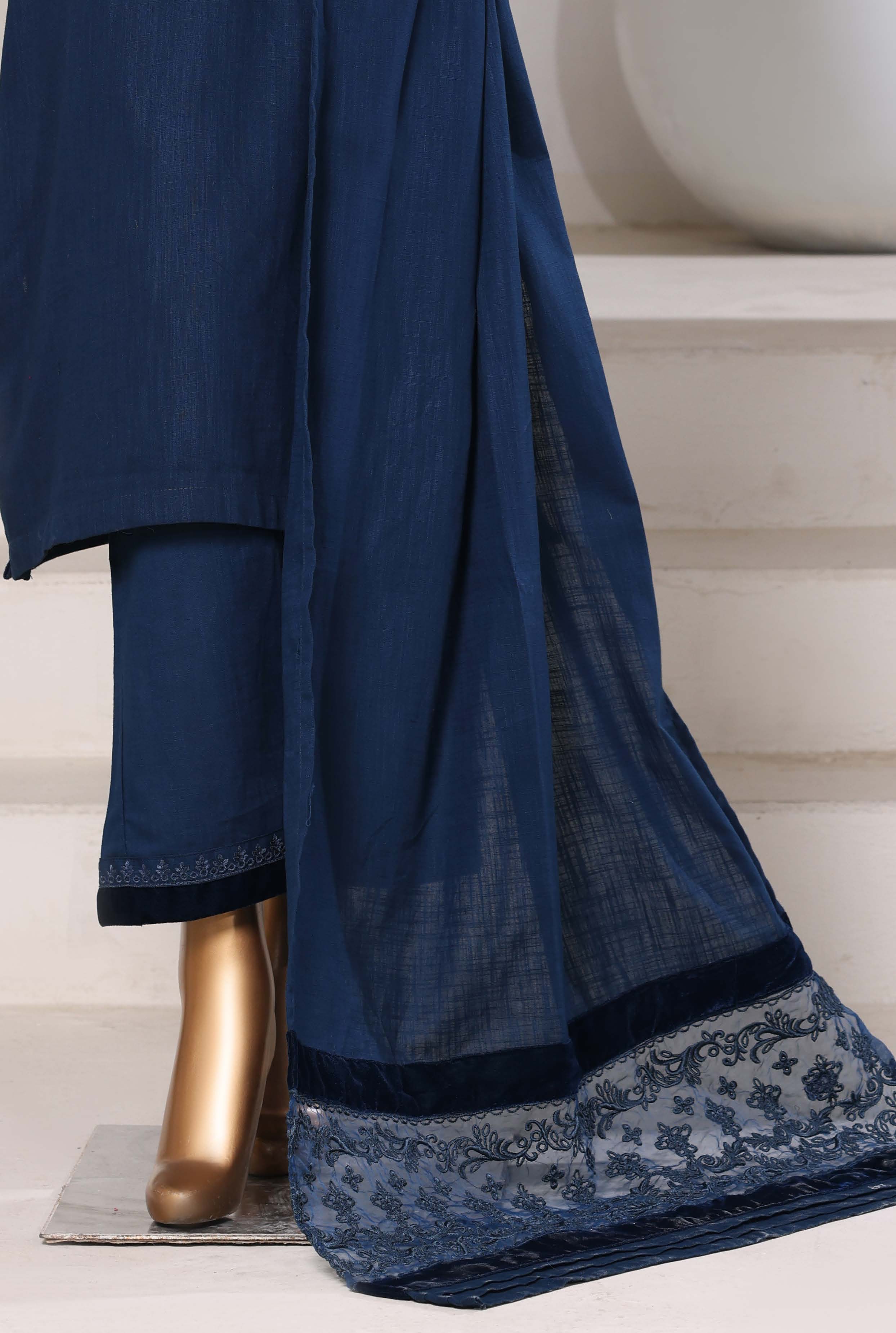 Sadabahar Stitched Premium Winter Cross Slub Texture Fabric With Velvet Collection 2025 CSTV -09