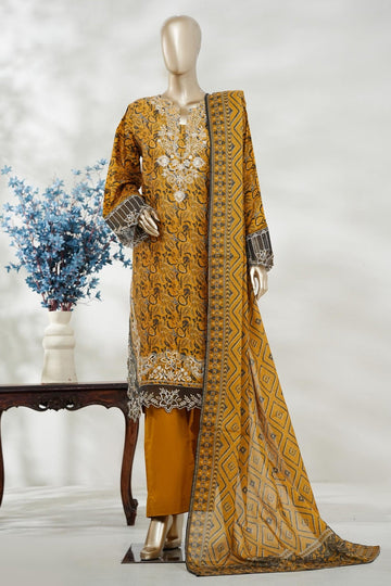 Bin Saeed Stitched 3 Piece Embroidery Lawn Short Length With Broad Flapper Eid Edition Collection 2026 D#07