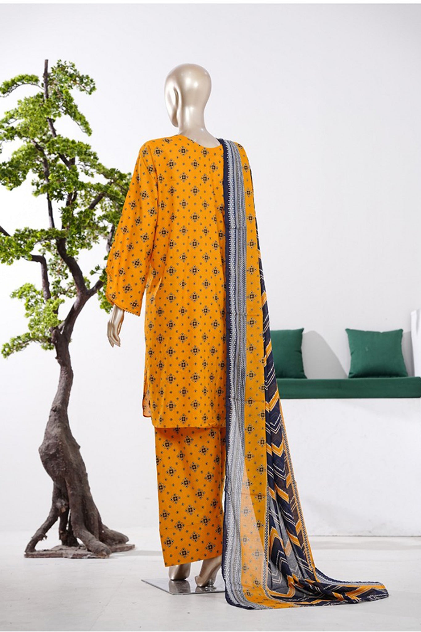 BIN SAEED Luxury Lawn Printed With Farshi Shalwar Vol-01 3Piece Stitched COLLECTION 2026 D-#01