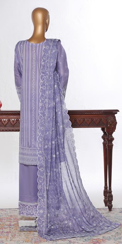Bin Saeed Luxury Lawn White & White Chickenkari Embroidery 3Piece Stitched COLLECTION 2026. D-01