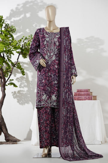 Bin Saeed Stitched 3 Piece Embroidery Lawn Short Length With Broad Flapper Eid Edition Collection 2026 D#09