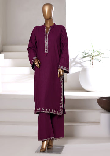 SADABAHAR Vybe Khaddar Embroidered Set 2PlECE STITCHED Vol-04 COLLECTION 2025 D-305 Purple