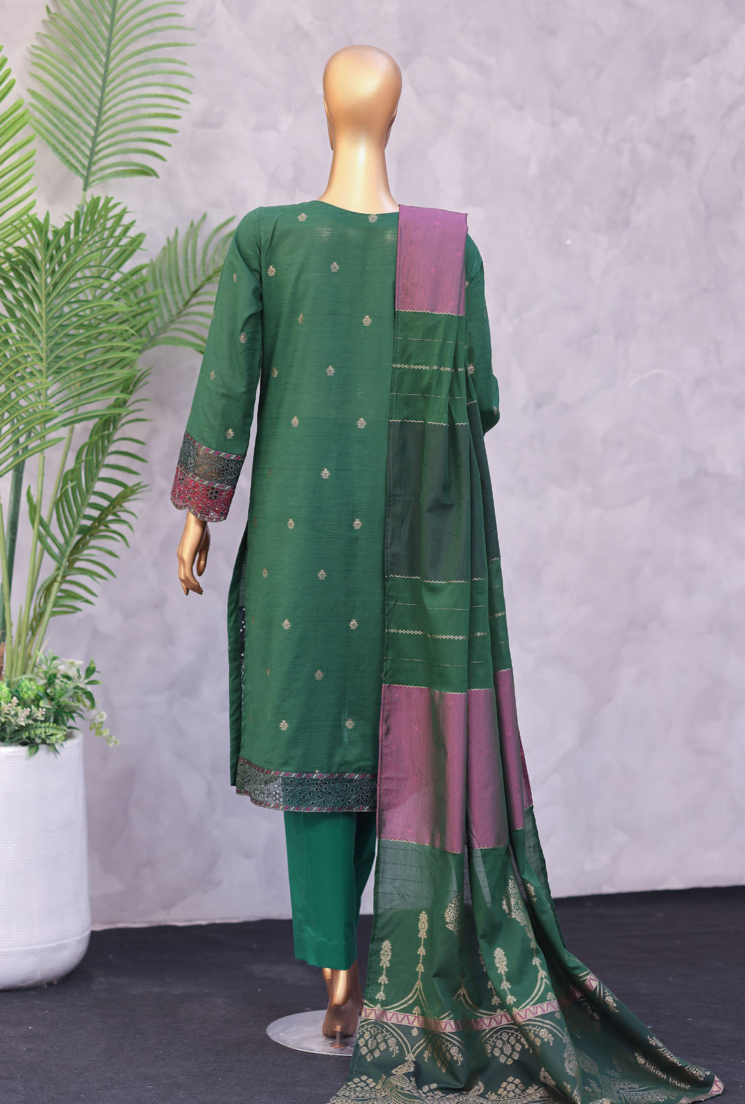 Turkish Embroidered Jacquard 3Piece  Unstitched Suit by HZ Textiles 2026 D#-02