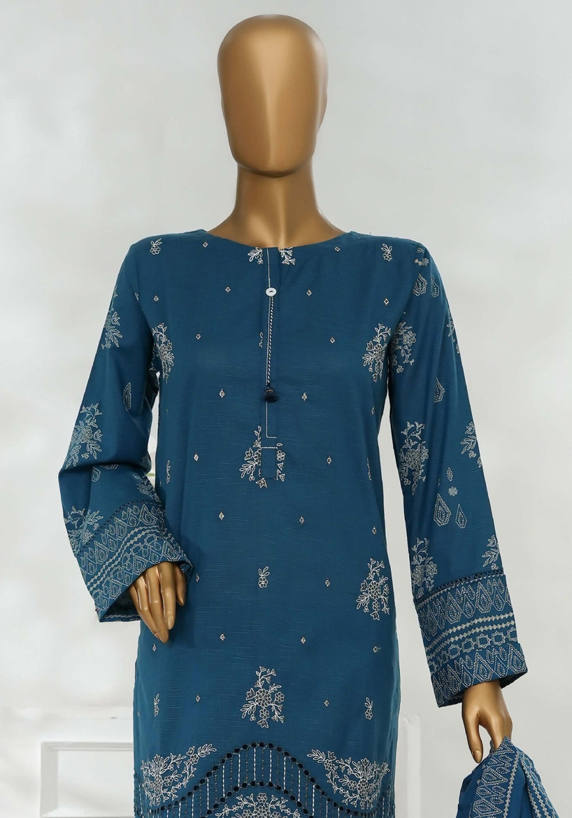 Hz Ready To Were Cotton Sunehri Paste Print With Embroidery Stitched Collection 2025. D-64 C Green