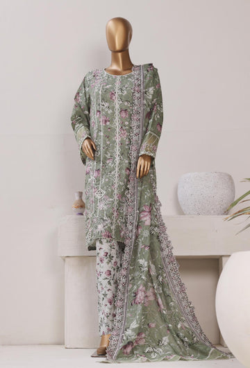 Bin Saeed Luxury Stitched Lawn Embroidery With Dupatta Embroidery 3Piece Stitched COLLECTION 2026. D-04