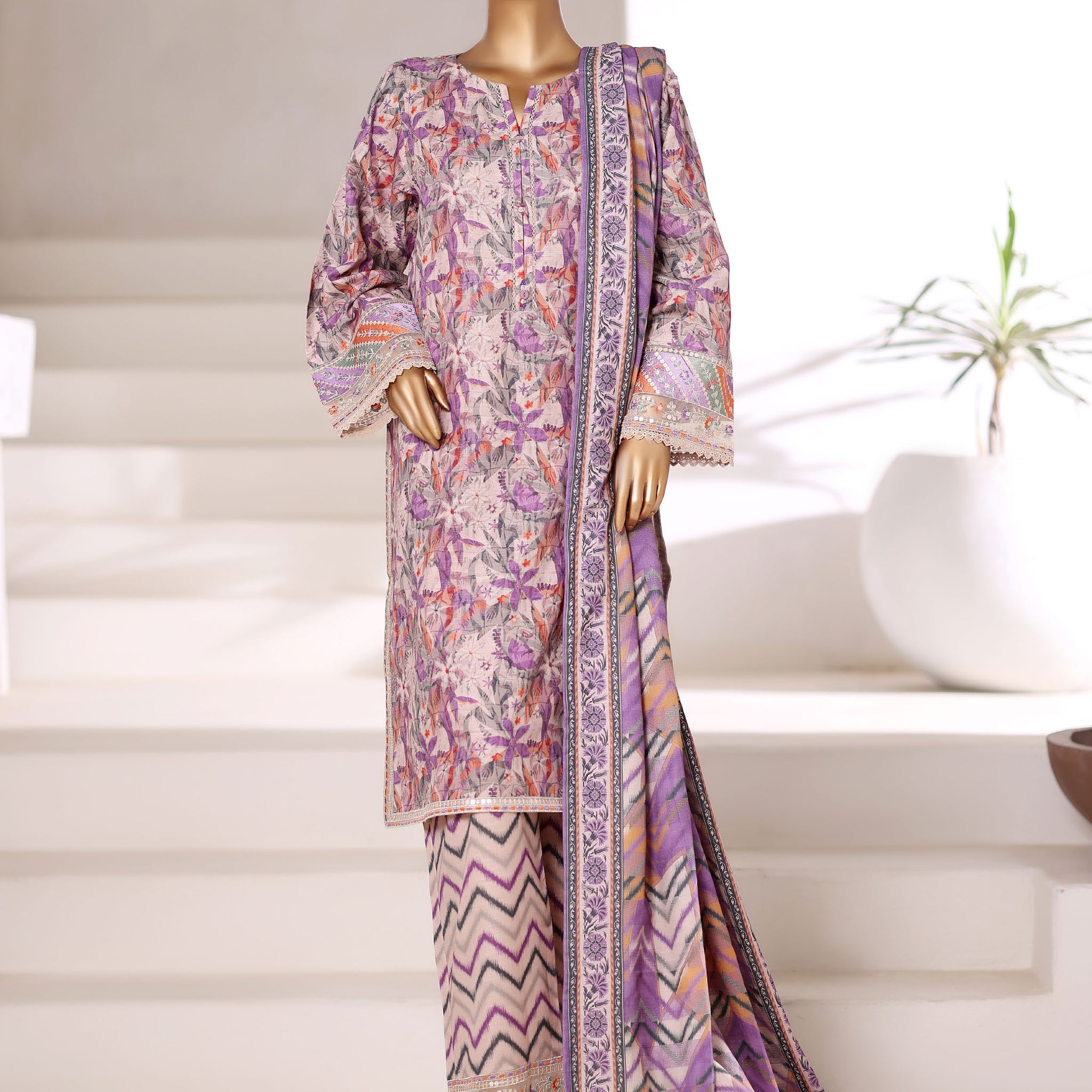 Sadabahar Malika Khaddar Short Length 3Piece Stitched Vol-02 Collection 2025. D-51 Foun