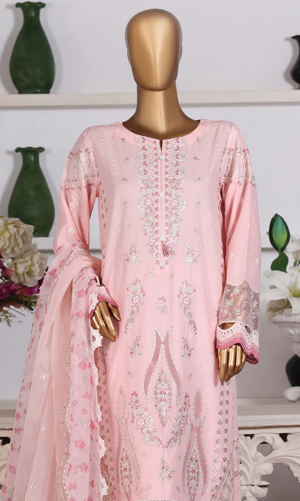 Hz Muse Luxury Heavy Embroidery Festive 3Piece Stitched Collection 2026 D#-09