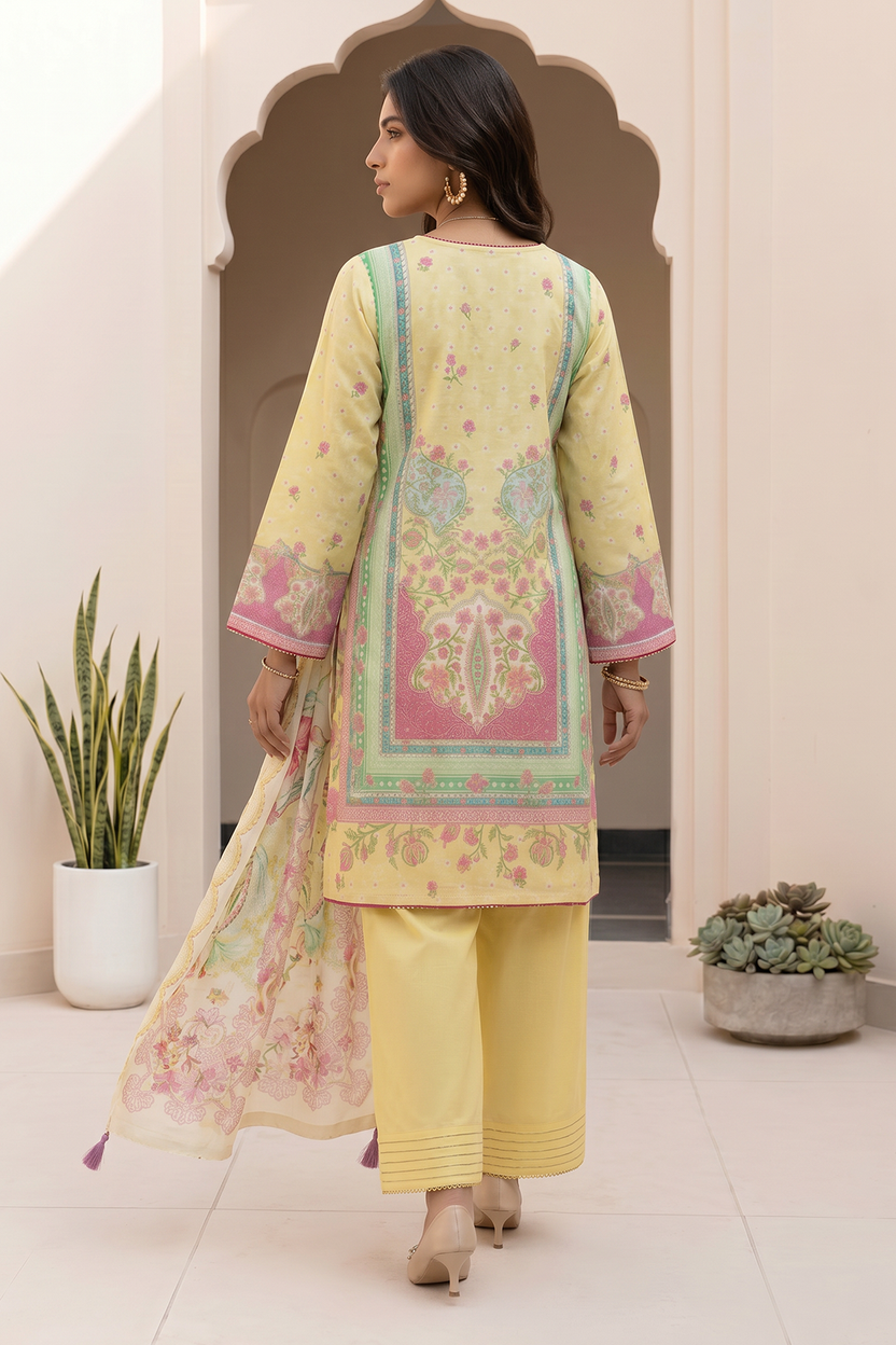 Zellbery Luxury Lawn Printed 3Piece Unstitched Collection 2026 WUS26X31020