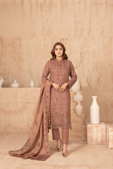 Nisrine By Tawakkal Embroidery Viscous Slub 3Piece Unstitched Collection 2025. D-07