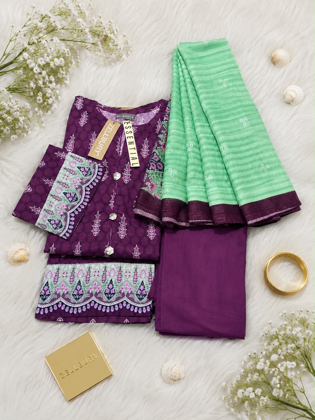 Zellbery Ready To Wear Luxury Lawn Printed 3pcs Stitched COLLECTION 2026 D#-02