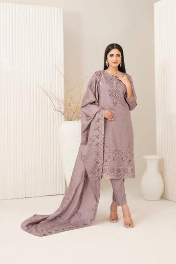 Tawakkal Dhoop Kinara Slub Viscous Embroidery 3Piece Unstitched Collection 2025 D-05