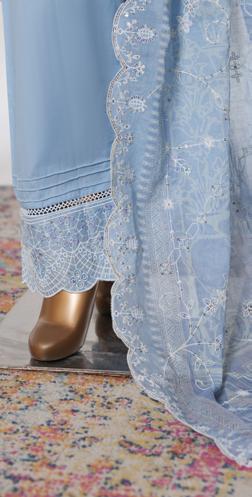 Bin Saeed Luxury Lawn White & White Chickenkari Embroidery 3Piece Stitched COLLECTION 2026. D-07