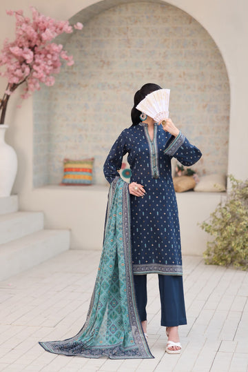 Aizal Luxury Lawn Printed Vol-1 3Piece Stitched Collection 2026 D#-09