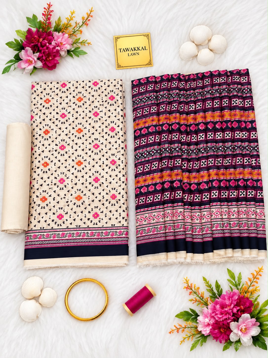 Tawakkal Luxury Lawn  Digital Printed 3Piece Unstitched_ COLLECTION 2026 D#-05