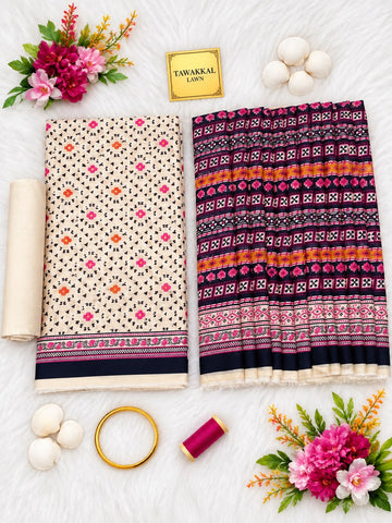 Tawakkal Luxury Lawn  Digital Printed 3Piece Unstitched_ COLLECTION 2026 D#-05