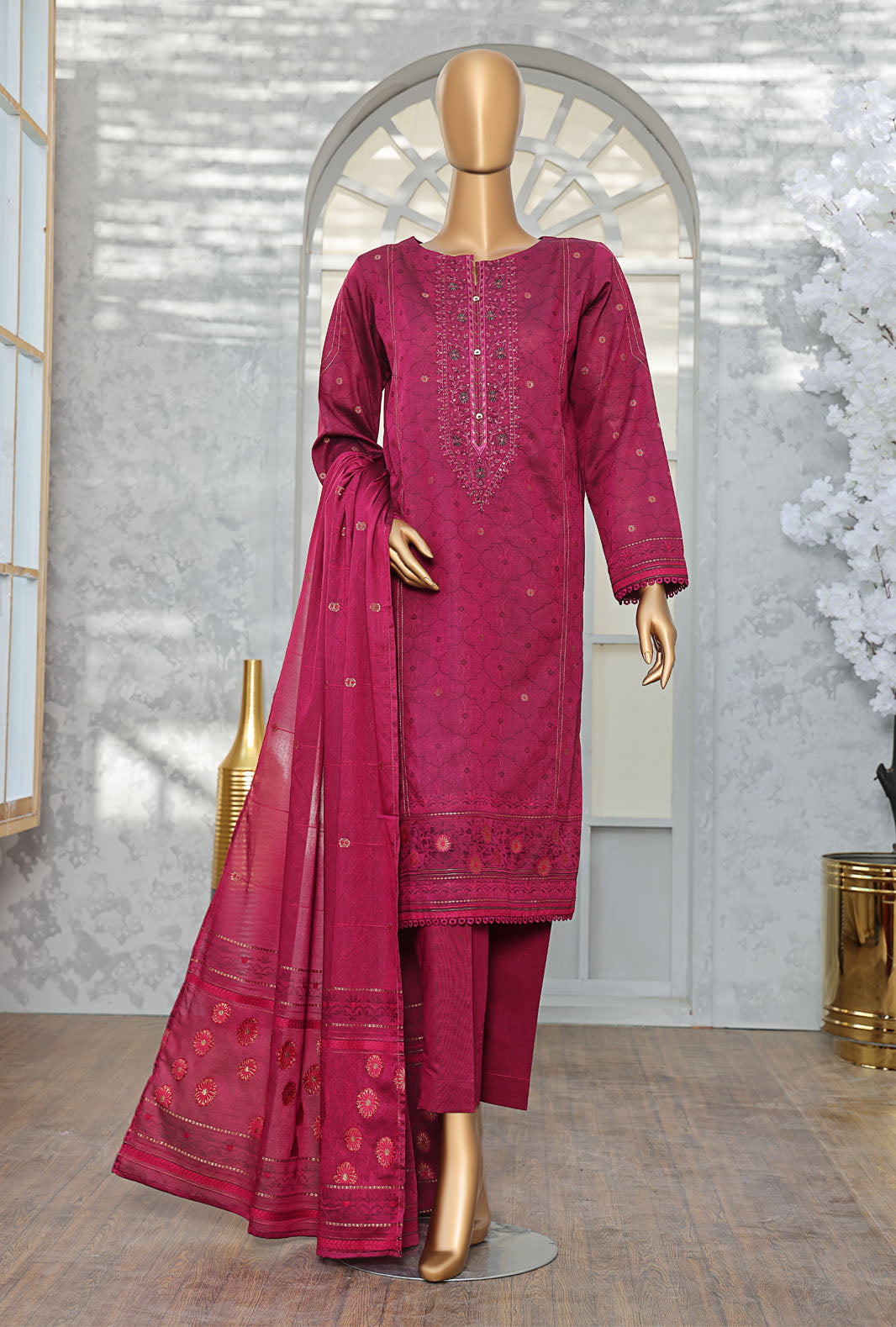 Valencia By HZ Textiles Embroidered Jacquard Suit Unstitched 3 Piece Collection 2025 D-03