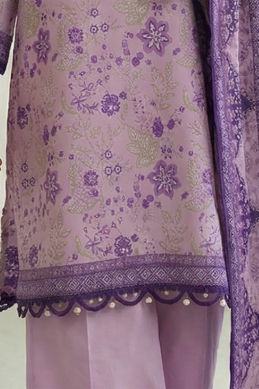 Zellbery Luxury Lawn Printed 3Piece Unstitched Collection 2026 WUS26X31136