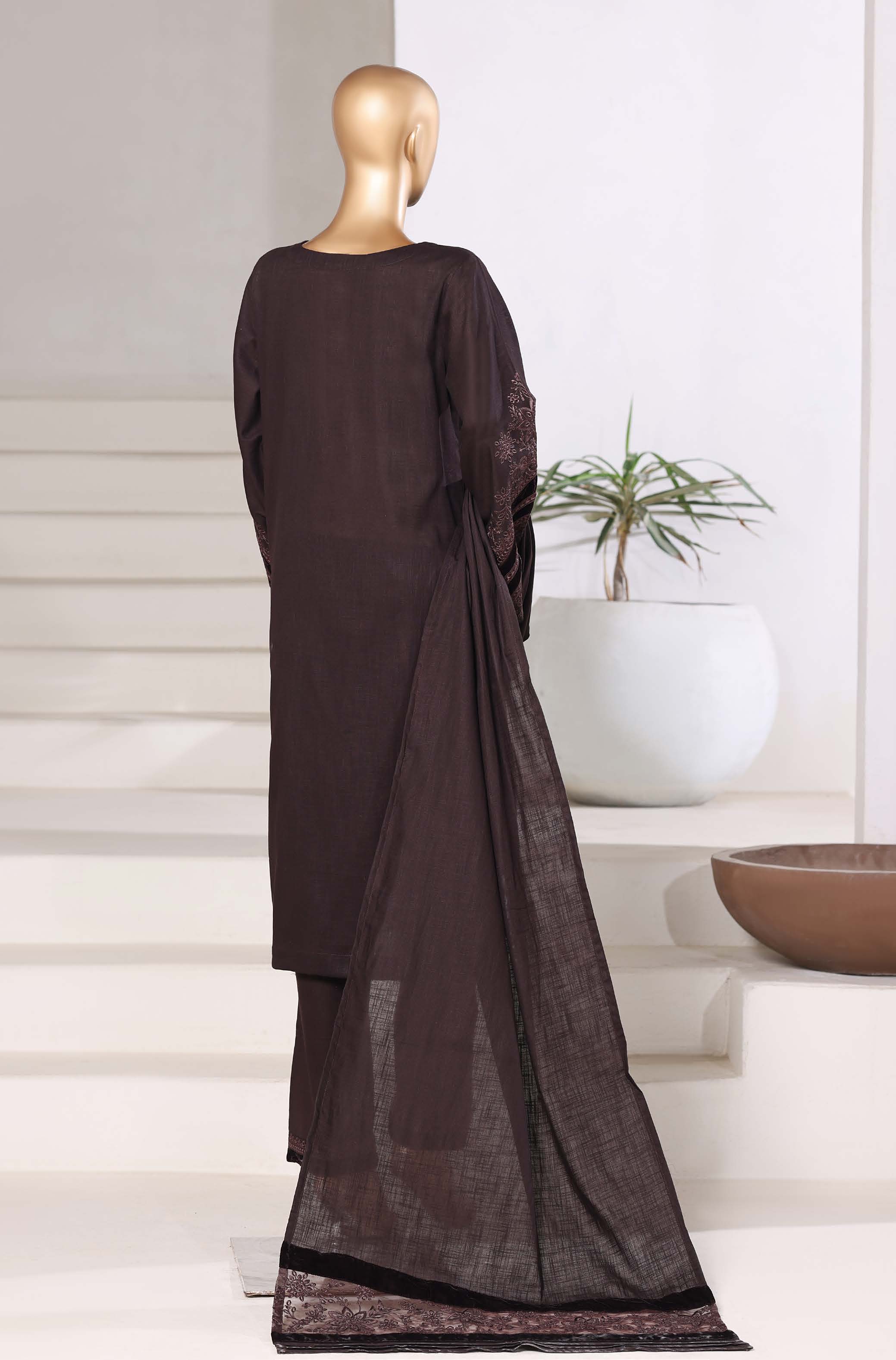 Sadabahar Stitched Premium Winter Cross Slub Texture Fabric With Velvet Collection 2025 CSTV -05