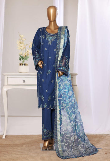 Bin Saeed Luxury Lawn Jacquard Fetive Embroidery 3Piece Stitched COLLECTION 2026. D-01