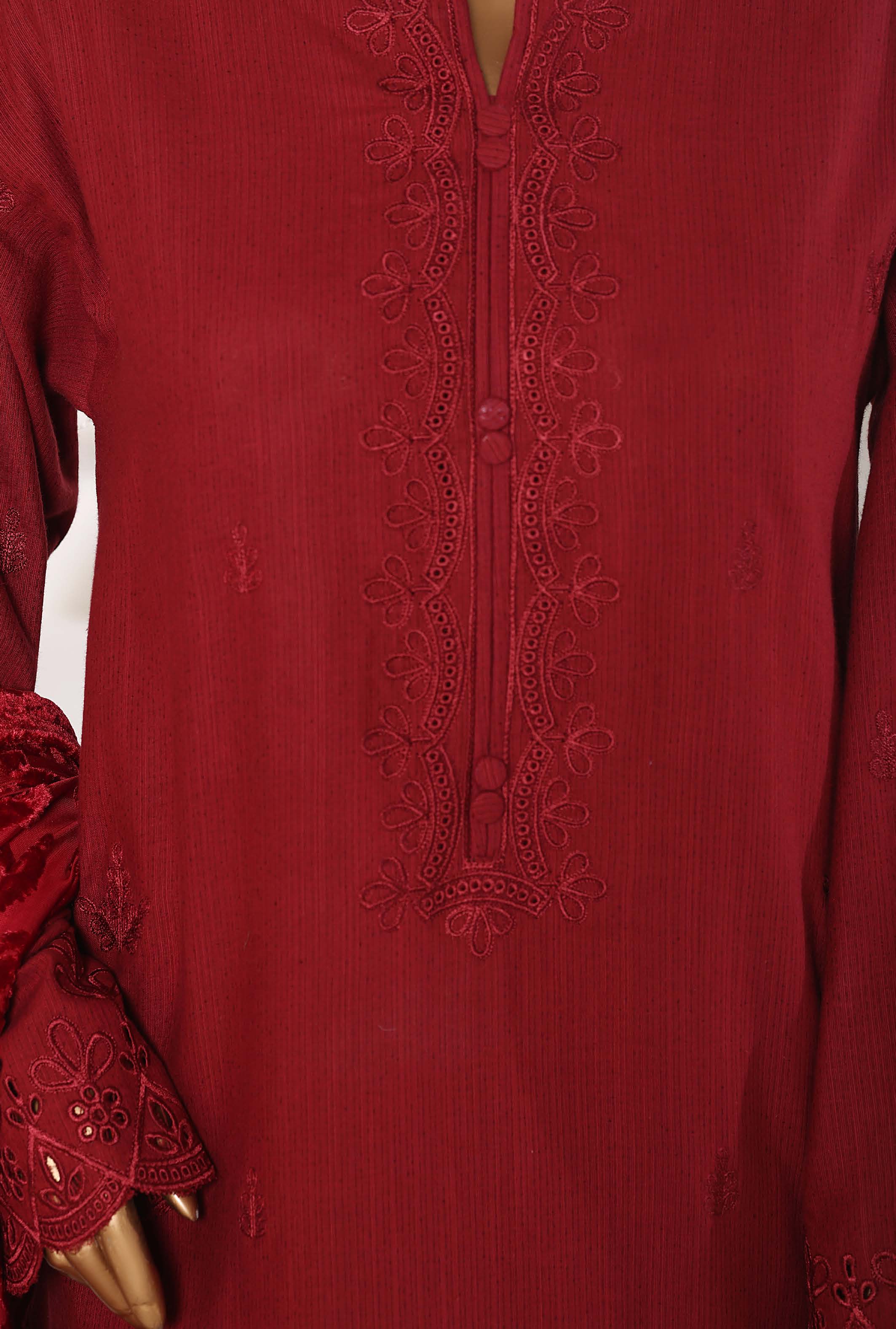 Sadabahar Stitched Embroidery Khaddar 3Piece With Palachi Shwal Collection 2025 LEKP -01