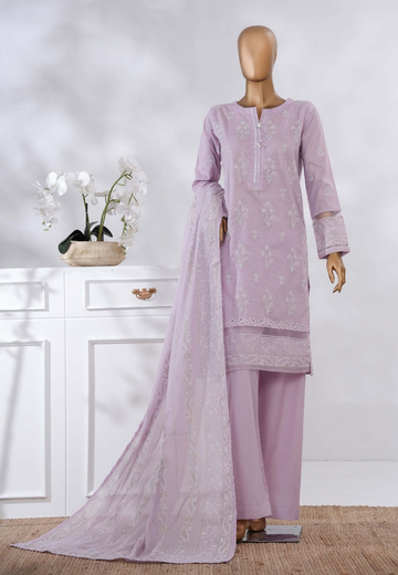 Hz Ready To Were Cotton Sunehri Paste Print With Embroidery Stitched Collection 2025. D-58 Lilic