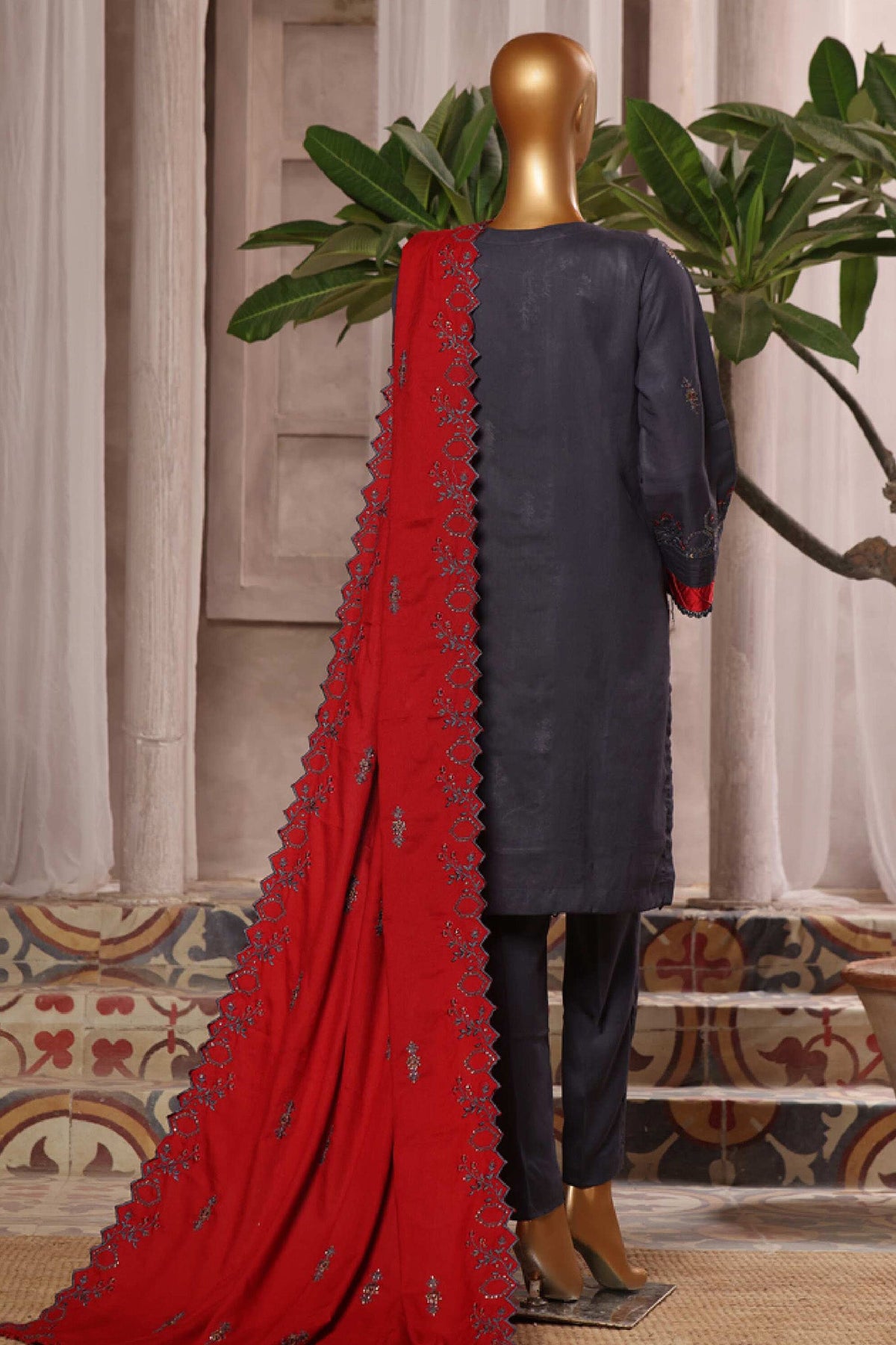 Bin Saeed Luxury Embroidery Dhank 3Piece Stitched Collection 2025 D#-03