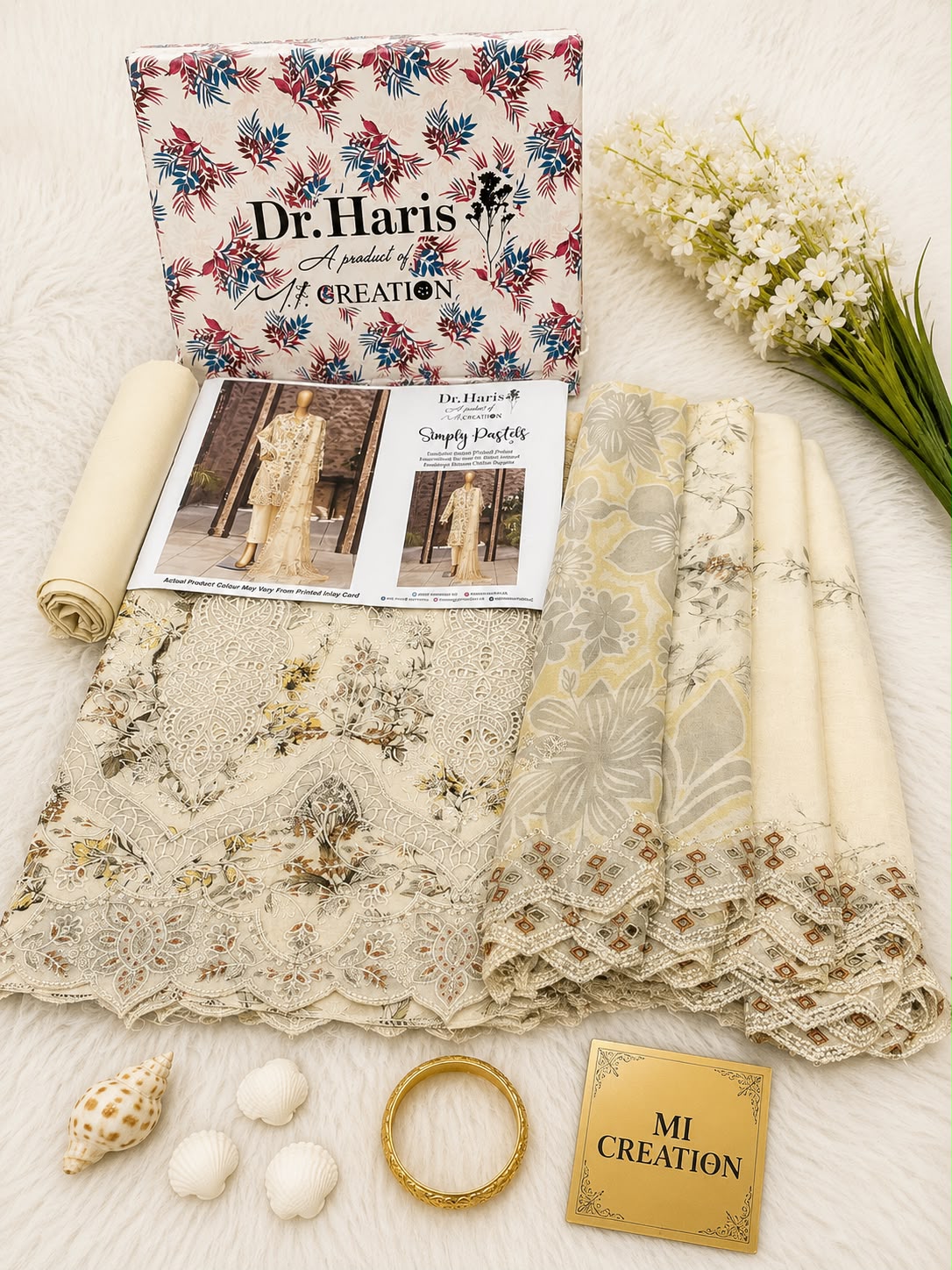 Simply Pastles By Dr Haris Mi Creation 3Piece Unstitched Collection 2026 D#-04