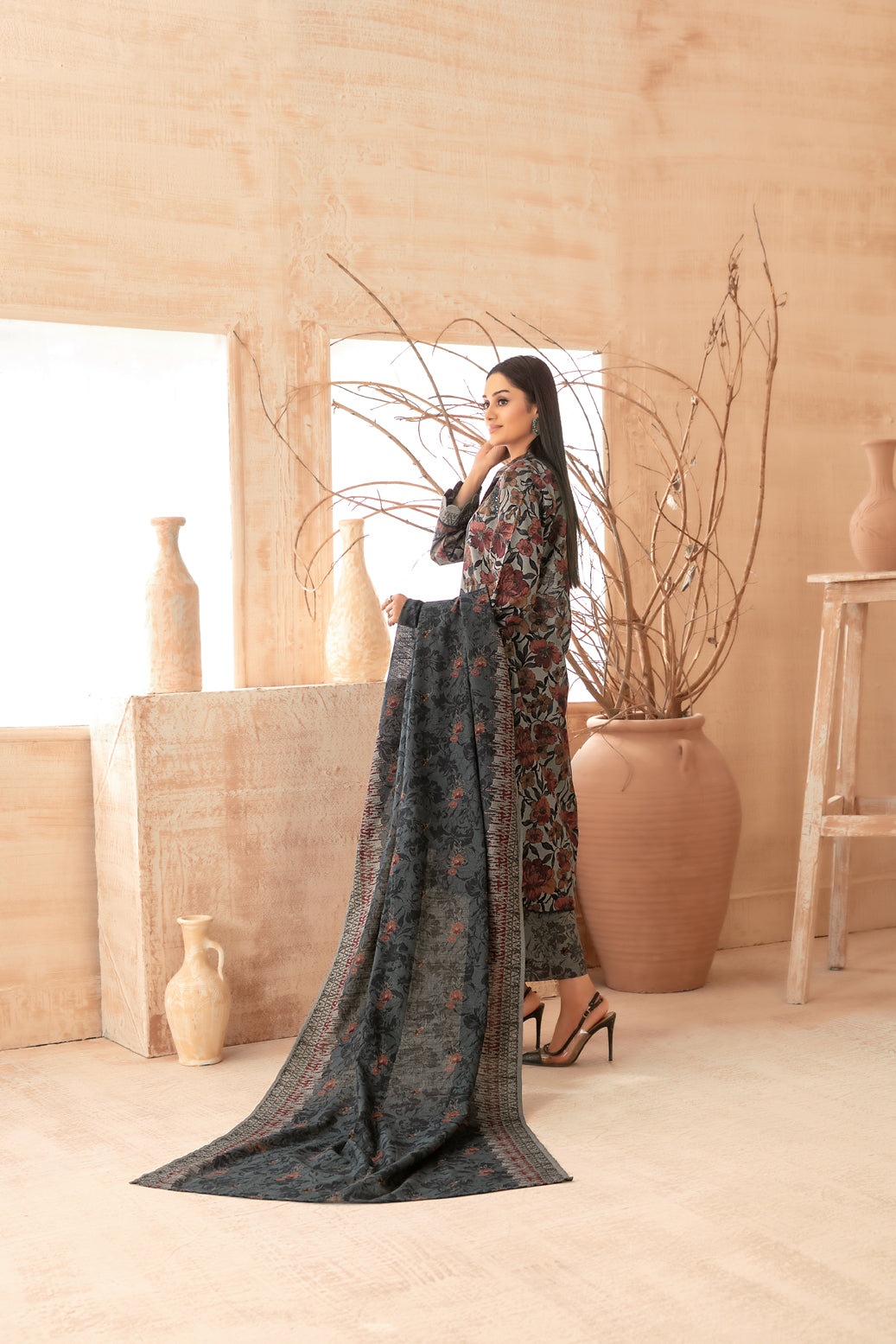 Areeka By Tawakkal Khaddar Boti Embroidery 3Piece Unstitched Collection 2025. D-03