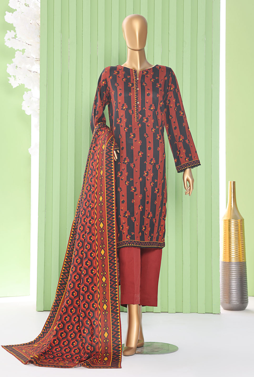 Vogue By HZ Textiles Printed Viscose Suit Unstitched 3 Piece Winter Collection 2025 D-07